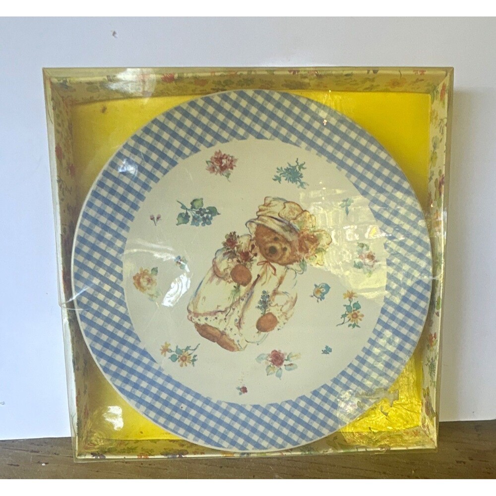 Vintage 1997 Hallmark Mary's Bears Collector Plate Mary Hamilton Gingham Boxed